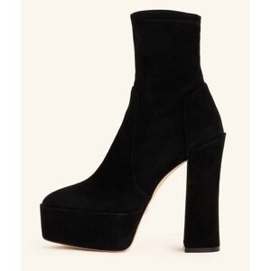 New! Stuart‎ Weitzman Skyhigh 145 Stuart Platform Boot Black Suede Sz 8.5 $550